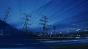 Power lines at night